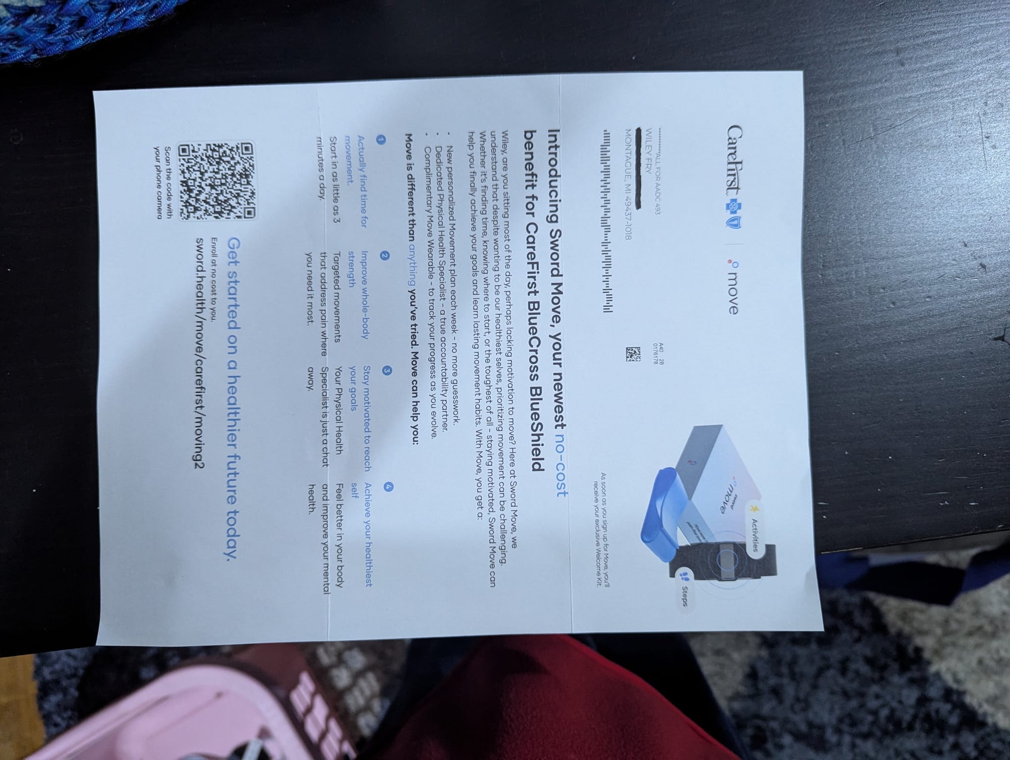 A sheet of junk mail from a scammy AI "fitness" company